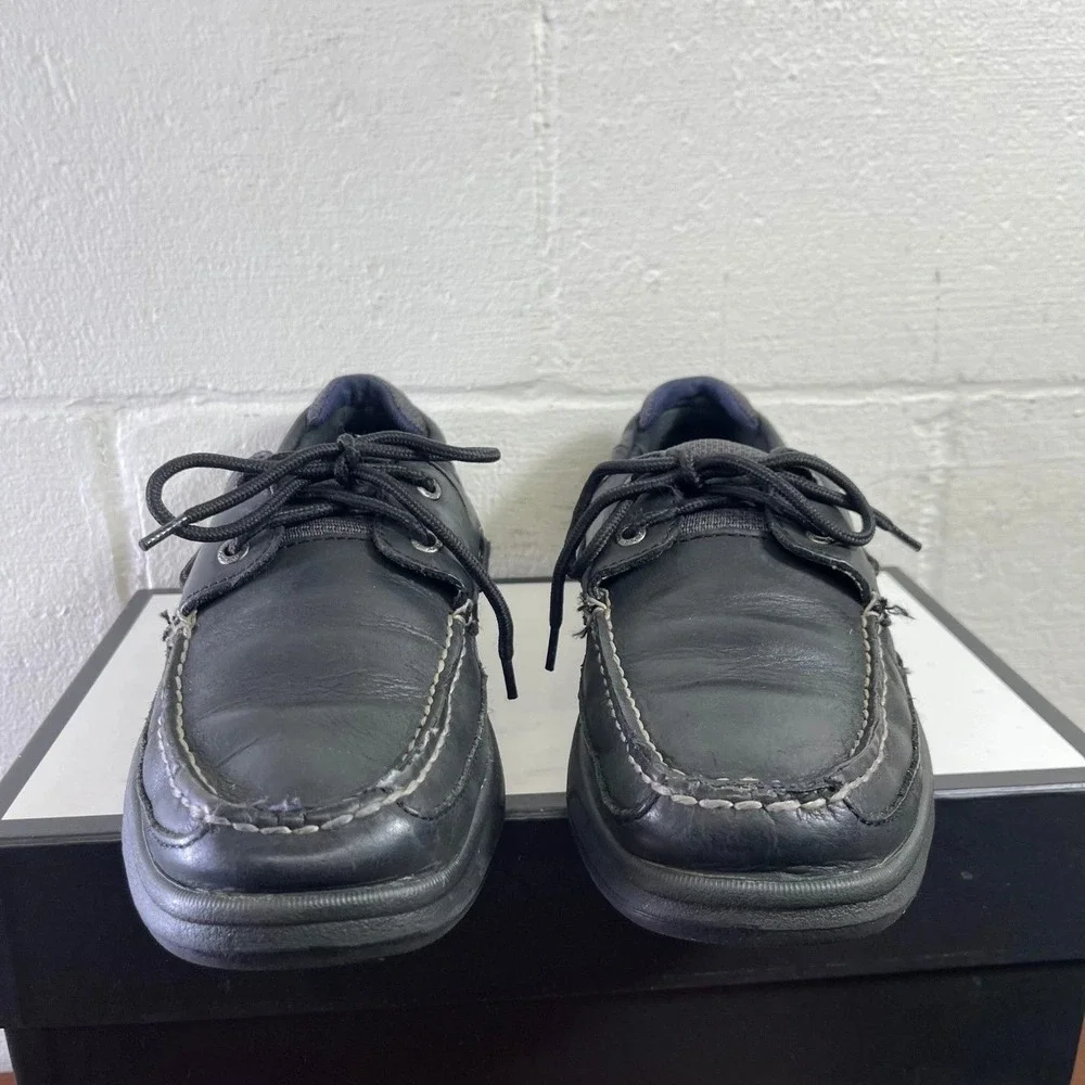 Sperry Top Sider 0773507 Black Leather Boat Shoes‎ 2 Eye Men's Size 11 M